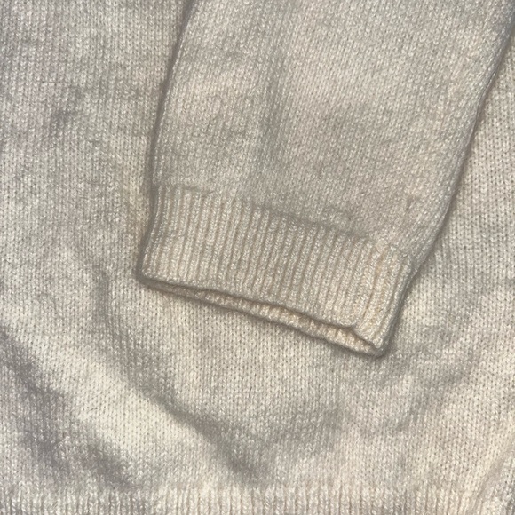 Land’s End Canvas Angora Rabbit Hair Blend V-Neck Sweater Cream Color Size XS - Picture 4 of 7